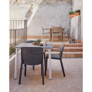 Table Noa Gris Foncé à Pieds Gris Foncé - 90 x 90 cm Garbar - 3