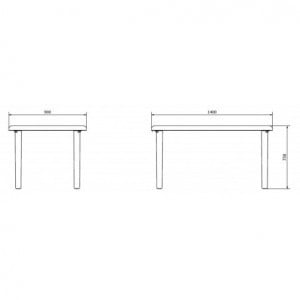 Table Olot - 140 x 90 cm - Blanc Garbar - 2
