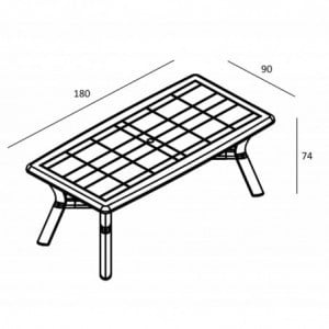 Table Orquidea - 180 x 90 cm - Anthracite Garbar - 2