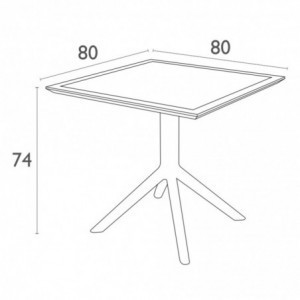 Table Sky - 80 x 80 cm - Gris Foncé Garbar - 2