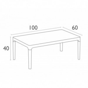 Table Sky Lounge - 100 x 60 cm - Blanc Garbar - 2