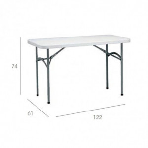 Table Pliante Strauss - 122 x 60 cm - Blanc Garbar - 4