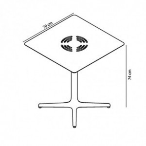 Table Toledo Aire - 70 x 70 cm - Gris Vert Resol - 2