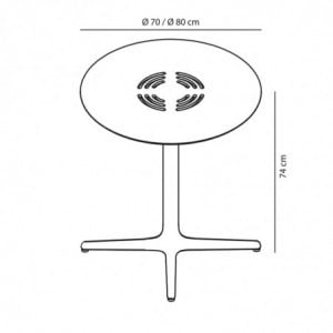 Table Toledo Aire - Ø 70 cm - Gris Vert Resol - 2