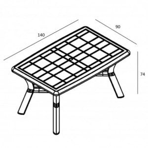 Table Tulipan - 140 x 90 cm - Anthracite Garbar - 2