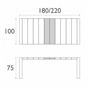 Table Extensible Vegas - 180 x 100 cm - Blanc Garbar - 4