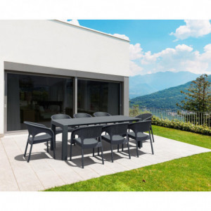 Table Extensible Vegas - 180 x 100 cm - Gris Foncé Garbar - 5