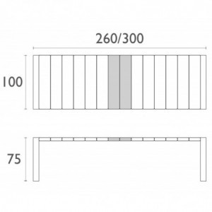 Table Extensible Vegas - 260 x 100 cm - Blanc Garbar - 4