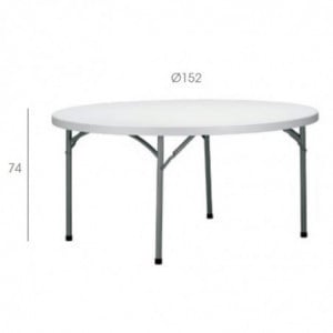 Table Pliante Verdi - Ø 150 cm - Blanc Garbar - 4