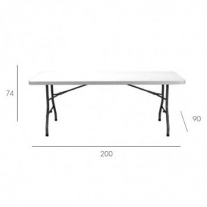 Table Pliante Vivaldi - 200 x 90 cm - Blanc Garbar - 4