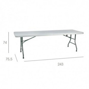 Table Pliante Wagner - 240 x 80 cm - Blanc Garbar - 4