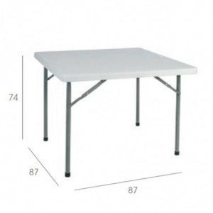 Table Pliante Yago - 88 x 88 cm - Blanc Garbar - 4