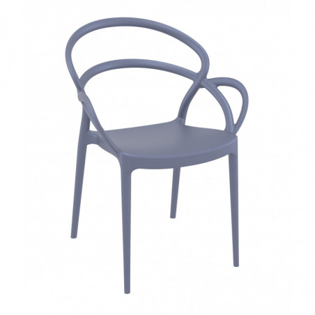 Fauteuil Mila - Gris Foncé - Lot de 4 Garbar - 1 Fauteuil Mila - Gris Foncé - Lot de 4 Garbar - 1