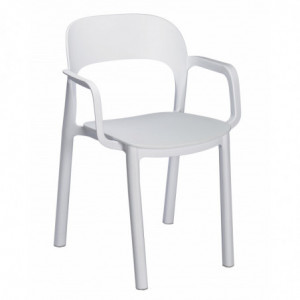 Fauteuil Ona à Assise Blanc - Blanc - Lot de 4 Garbar - 1