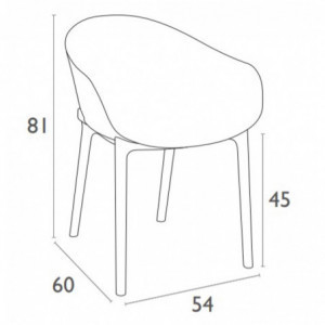 Fauteuil Sky - Blanc - Lot de 4 Garbar - 2