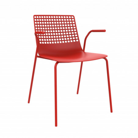 Fauteuil Wind à Structure Rouge - Lot de 2 Resol - 1 Fauteuil Wind à Structure Rouge - Lot de 2 Resol - 1