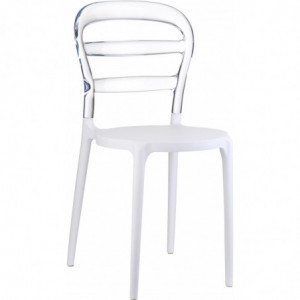 Chaise Frappe - Blanc et Transparent - Lot de 4 Garbar - 1