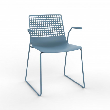 Fauteuil Luge Wire à Structure Bleu Retro - Lot de 2 Resol - 1 Fauteuil Luge Wire à Structure Bleu Retro - Lot de 2 Resol - 1
