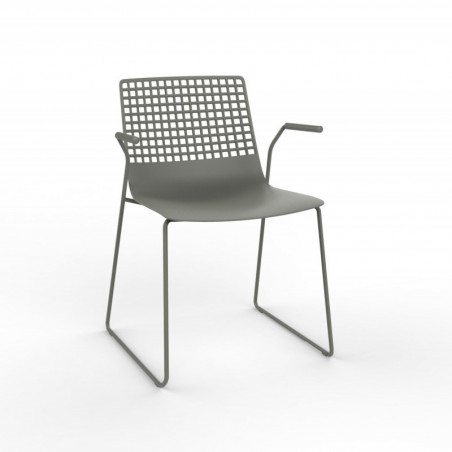 Fauteuil Luge Wire à Structure Gris-Vert - Lot de 2 Resol - 1 Fauteuil Luge Wire à Structure Gris-Vert - Lot de 2 Resol - 1