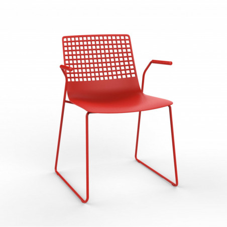 Fauteuil Luge Wire à Structure Rouge - Lot de 2 Resol - 1 Fauteuil Luge Wire à Structure Rouge - Lot de 2 Resol - 1