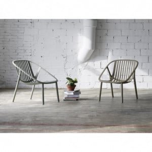 Fauteuil Bini Lounge - Gris Foncé - Lot de 4 Resol - 3