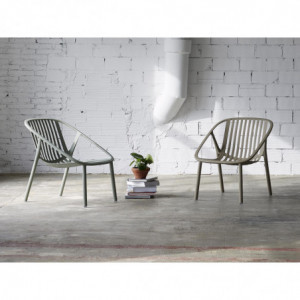 Fauteuil Bini Lounge - Gris Vert - Lot de 4 Resol - 3