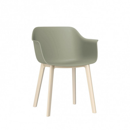 Fauteuil Shape à Pieds Ivoire - Gris Vert - Lot de 2 Resol - 1