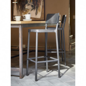 Tabouret Haut Lisboa - Gris Foncé - Lot de 2 Resol - 6