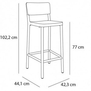 Tabouret Haut Lisboa - Noir - Lot de 2 Resol - 2