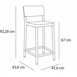 Tabouret Moyen Lisboa - Gris Foncé - Lot de 2 Resol - 2