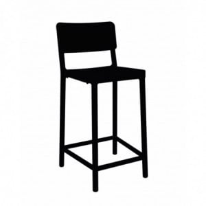 Tabouret Moyen Lisboa - Noir - Lot de 2 Resol - 1