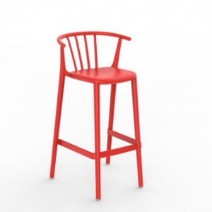 Tabouret Haut Woody - Rouge - Lot de 2 Resol - 1