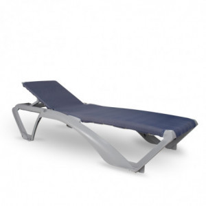 Chaise Longue Marina Club - Gris Argenté et Blue Jeans - Lot de 2 Resol - 1