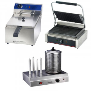 Appareil a panini double professionnel surface rainurée 3,5kw 510*500 -  Combisteel - Grills Paninis - référence 7491.0025 - Stock-Direct CHR