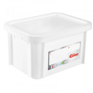 Bac Rectangulaire 15 L avec Couvercle Blanc HACCP Gilac - 2