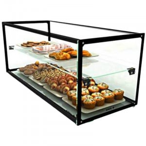 Vitrine Neutre - NEUTRE Présentoirs en Verre Droits 2 Étage - sans LED - H 375 mm SAYL - 1