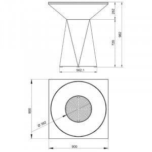 Brasero G1 Graphite 90 cm - Acier Carbone ARTISS - 12