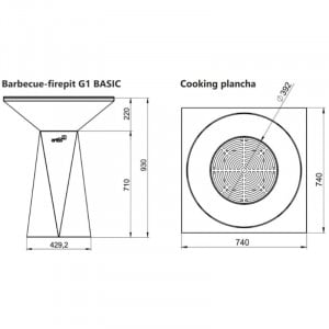 Brasero G1 BASIC Corten 74 cm - Acier Carbone ARTISS - 11