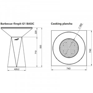 Brasero G1 BASIC Corten 74 cm - Acier Inoxydable ARTISS - 11