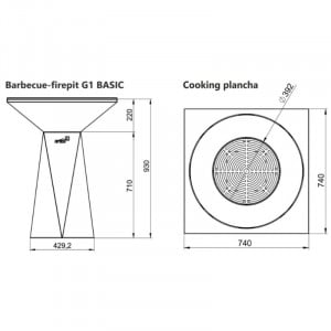 Brasero G1 BASIC Graphite 74 cm - Acier Carbone ARTISS - 13