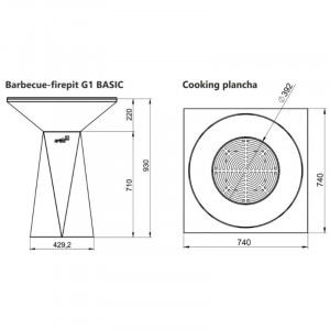 Brasero G1 BASIC Graphite 74 cm - Acier Inoxydable ARTISS - 13