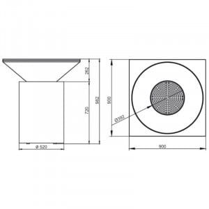 Brasero G6 Corten 90 cm - Acier Carbone ARTISS - 5