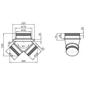 Manchon pour Hotte 900/1000 mm Bartscher - 1