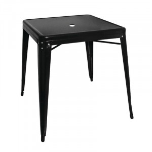 Table Bistro Carrée en Acier Noire – L 668 x P 668 mm