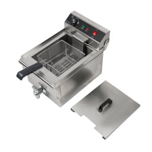 Friteuse électrique 10L professionnelle avec vidange Fritteuse acier inox