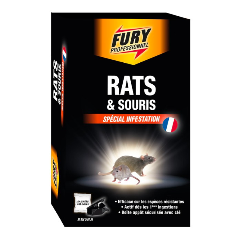 Boîte Appât avec Sachets Unidoses pour Rats et Souris - Lot de 7 -  Fourniresto