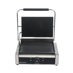 Grill Panini Grande Surface Rainurée/Lisse Dynasteel - Cuisson  professionnelle parfaite pour restaurants et snacks - Fourniresto