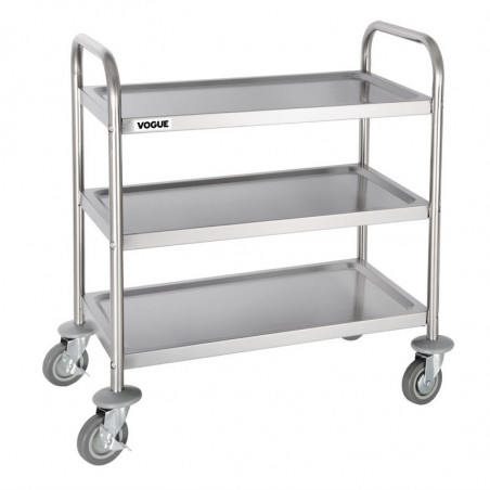 Chariot De Débarrassage en Inox - 3 Niveaux - L 710 X P 405 mm - 128 Kg Vogue - 1 Chariot De Débarrassage en Inox - 3 Niveaux - L 710 X P 405 mm - 128 Kg Vogue - 1