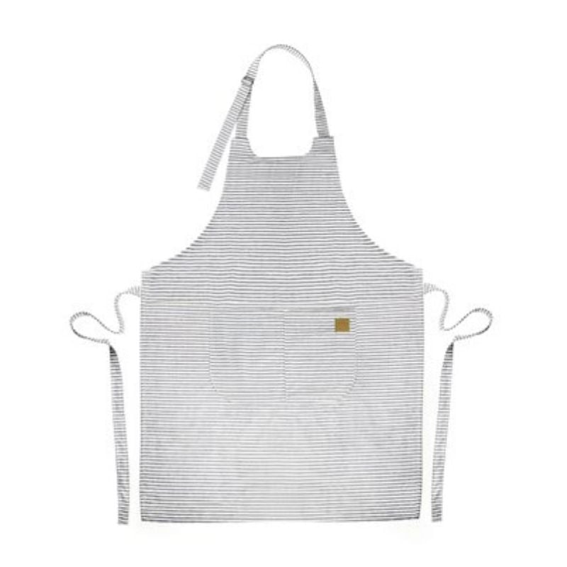 Tablier Femme Uni à Rayures - Bleu Marine, Taille Unique, 86x68 Cm, Polyester/coton, Liens Réglables