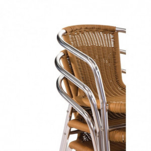 Fauteuils Rotin Et Alu - Lot De 4 Bolero  - 4